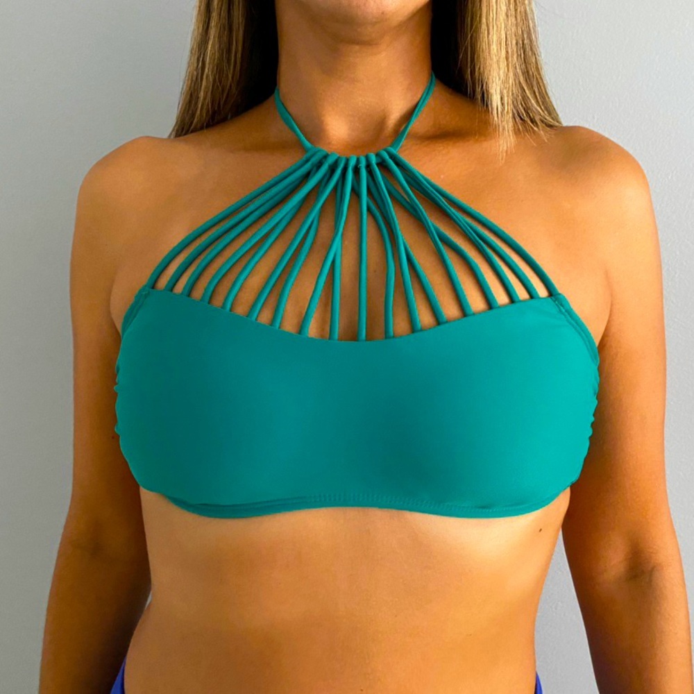 Turquoise Halter Bikini Top